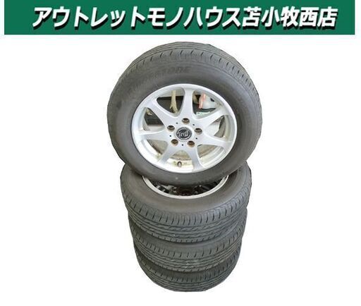 タイヤ 4本セット 中古 195/65R15 ブリヂストン ネクストリー 2019年製 アルミ付き Treff 6.5JJ 5穴 PCD 114.3 +50 苫小牧西店