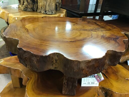【愛品館八千代店】屋久杉　切株　座卓【愛八TB】