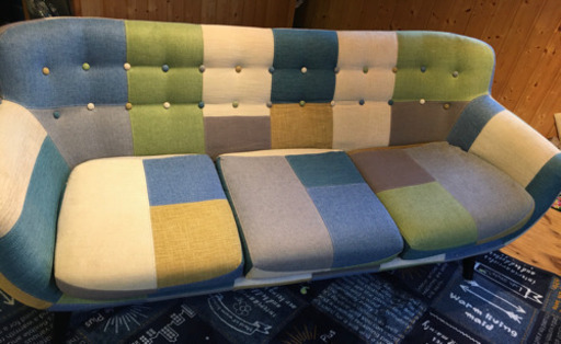 Francfranc パッチワークソファー３人掛け。