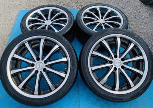 WORKホイールタイヤ！19インチホイール　４本セット　ミニバンセダンクラウンアルファードヴェルファイアフーガオデッセイエスティマ　9.5JJ+45 8.5JJ+40