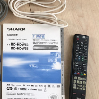 SHARP ブルーレイディスクレコーダーの画像