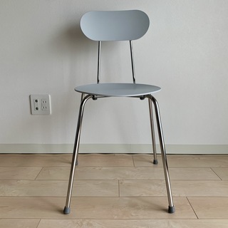 無印良品 スチールチェア ライトグレー 幅48cm スタッキング...
