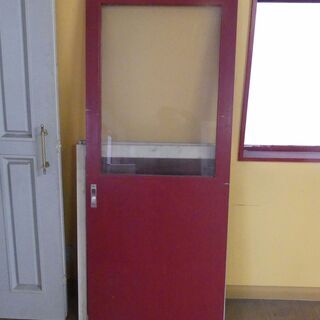 2千円／リユース建て具／木製両面GBカラーのガラス引き戸 。特注品