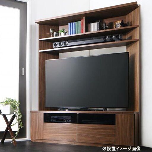 【自社配送は札幌市内限定】ハイタイプ コーナーテレビボード 大型テレビ対応 city angle/シティアングル 幅134cm ウォールナット 中古【USED】