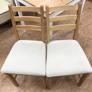 引取限定】イケア 2人掛けダイニングセット ホワイト×木目調