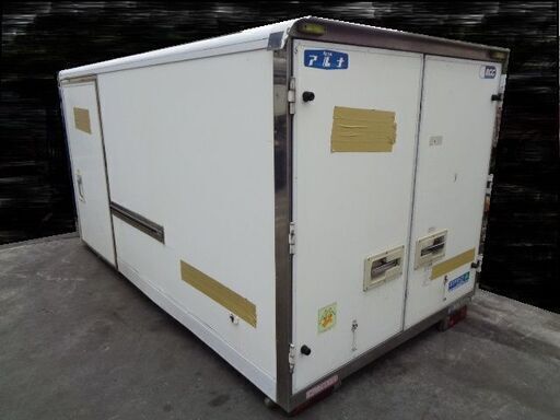 トラックコンテナ 箱 2ｔ横扉付 3200x1700x1600 アルミバン 冷凍冷蔵 倉庫 物置 ガレージ 愛媛より