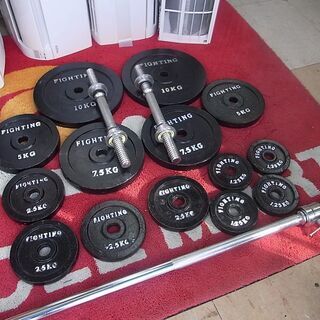 ファイティングロード ダンベルセット 60kgセット 片手30kg×2個 バーベルシャフト