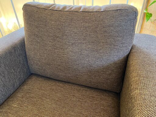 NDstyle ソファ 1Pソファ ファブリック オットマン付き 茶 中古品