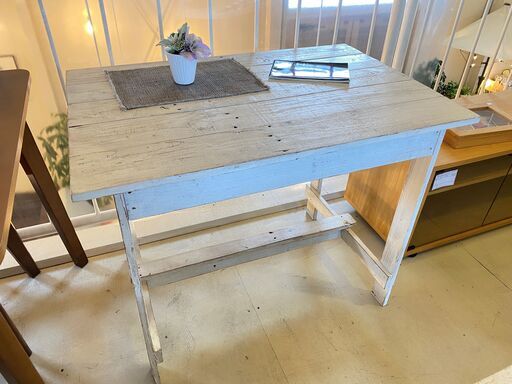 テーブル 作業台 ホワイト リビング家具 中古品