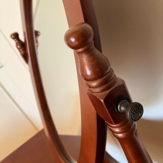 定価3万☆アンティーク 化粧台、椅子セット 木製の画像