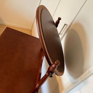 定価3万☆アンティーク 化粧台、椅子セット 木製の画像
