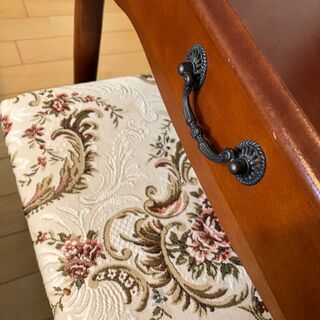 定価3万☆アンティーク 化粧台、椅子セット 木製の画像