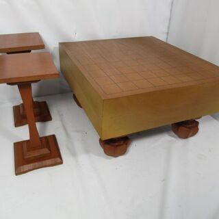 JKN2383/将棋盤/将棋台/駒台/口なし/くちなし/クチナシ/足付き/脚付き/詳細不明/中古品/の画像