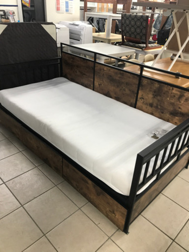 ニトリ ウッド調 マットレス付き シングルベッド