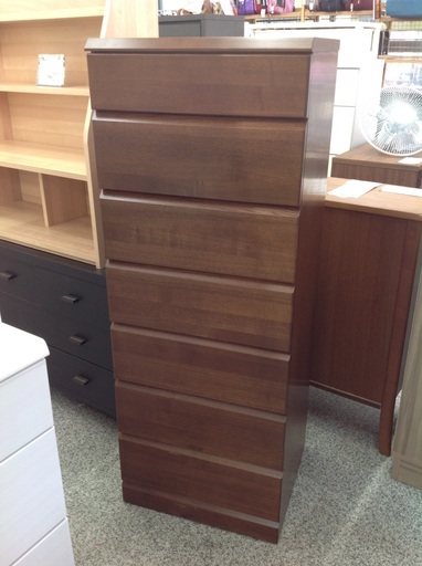 大川家具 木製 ブラウン 7段チェスト 【9650279】