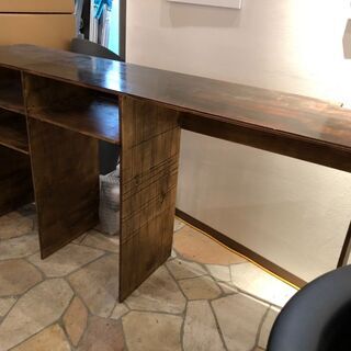 手作り DIY 木製テーブル カウンター アンティークデスク お店用に