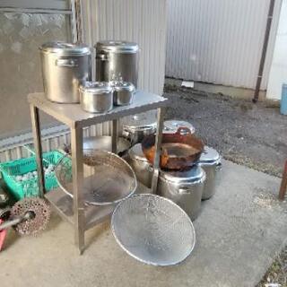 そば屋　調理器具　食器類　