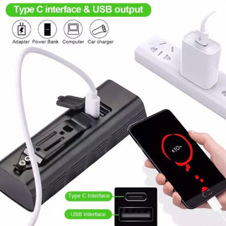 5LED高輝度ライト　10000mAH 自転車ライトの画像