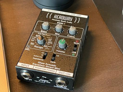 【18Vアダプタ付き】HEADWAY EDM-1 アコースティック プリアンプ