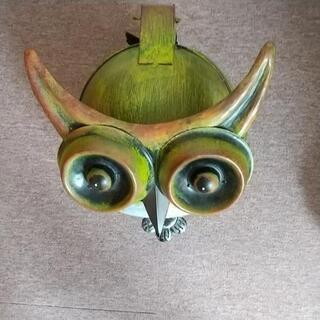 フクロウ  鉄製ゴミ箱 の画像