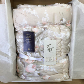 無料！未使用品☆羊毛肌布団　彩☆ピンク☆シングルサイズ☆置き古し...