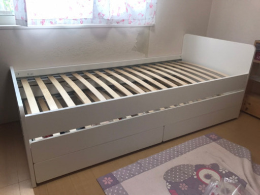 IKEA ベッドフレーム アンダーベッド&収納付き