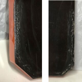 e699 根来盆 隅切四方盆 根来塗 盆 木製 茶道具の画像
