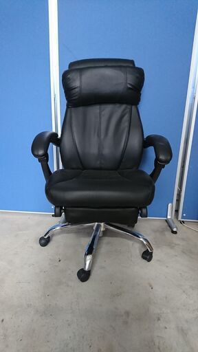美品 リクライニングハイバックチェア 合成皮革 ブラック/黒 株式会社オーヤマ 事務所 社長椅子