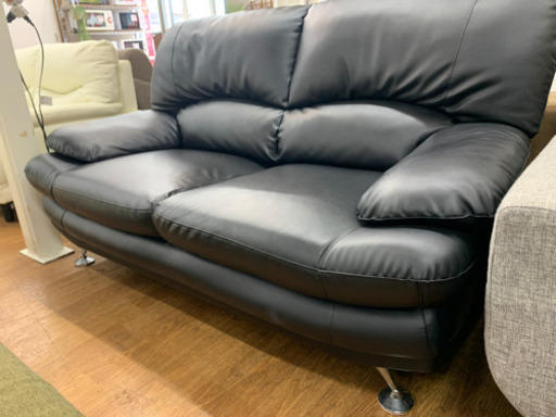 2人掛けソファ　ブラック【店頭取引限定】【中古品】早い者勝ち！?足立区近郊配送可能！！