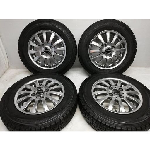 ★スタッドレスタイヤ・ホイール 4本セット★ 145/80R13 DUNLOP 2016年製 70% 13x4 ホットスタッフ 4穴 -100 45    ～横浜市旭区 ズーラシア近く～