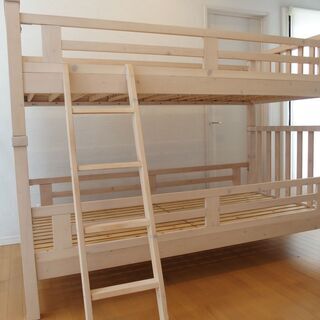 2段ベッド 高さ153cm ベッドフレーム 木製 すのこ 安心頑丈設計