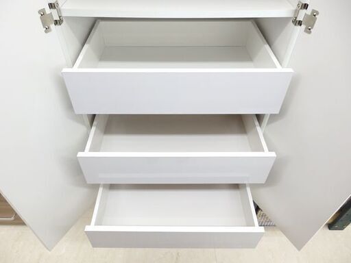 千歳市/恵庭市 スリム食器棚 ホワイト 縦型 ストッカー 家具 ファニチャー キッチン家具