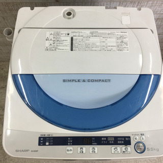 【愛品館江戸川店】「保証有り」SHARP　5.5kg　全自動洗濯機 「ES-GE55P-A」 （2014年製）お問い合わせID:142-028897-007　配送可　1,100円～の画像