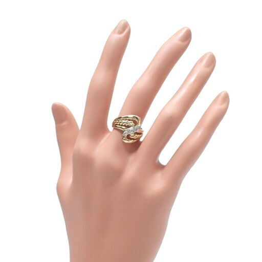 E445 指輪 リング K18 Pt900 5.87g ダイヤモンド 豪華