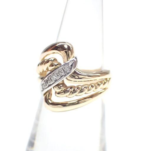 E445 指輪 リング K18 Pt900 5.87g ダイヤモンド 豪華