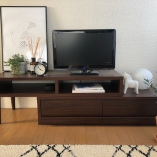【取引き中】伸縮テレビボード・テレビ台(ブラウン)の画像