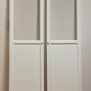 【美品】IKEA_Billy_本棚_ガラス扉のみ_Oxberg_白