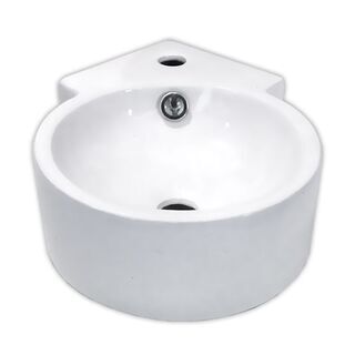 【狭小空間支援】コーナー陶器洗面ボウル