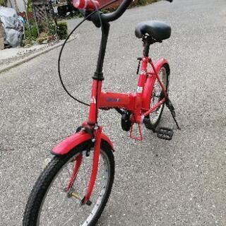 折りたたみ自転車　綺麗な赤　20インチ　アサヒの画像