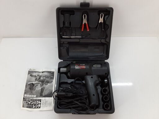 K. 電動 インパクトレンチ メルテック F-17 DC12V ソケット-17mm 19mm 21mm ケース、取説付き /AJ-0010-P1