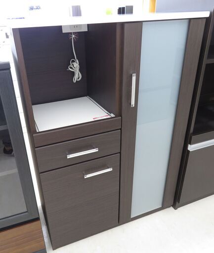 北海道/千歳市 ニトリ レンジボード ブラウン 茶 キッチン収納 近郊配送/店頭でのお受渡し大歓迎！