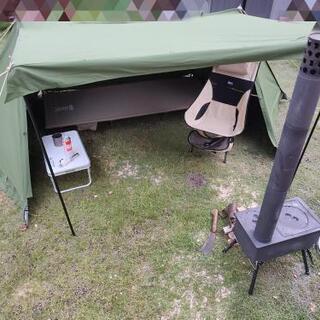取引中軍幕 パップテント一人用 TC素材 ポリコットン防風防雨 ...