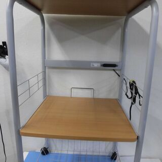 JM10902)（エムエムトレーディング２段式キッチンラック) (ナチュラル)　幅：約４８cm 高さ：約８８cm 奥行： 約４６cm 中古品【取りに来られる方限定】の画像
