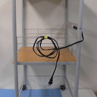 JM10902)（エムエムトレーディング２段式キッチンラック) (ナチュラル)　幅：約４８cm 高さ：約８８cm 奥行： 約４６cm 中古品【取りに来られる方限定】の画像