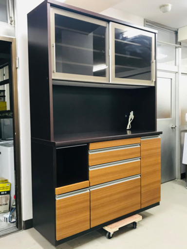 取引場所　南観音　K 2105-093 食器棚　松田家具　コンセント付き　ダークブラウン