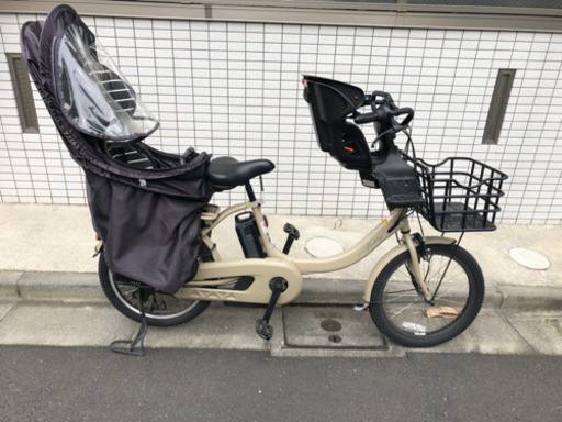 ヤマハ Pas Babby un 2019年 3人乗り  マットカフェベージュ  20インチ　電動自転車  子供乗せ レインカバー付 前乗せ付