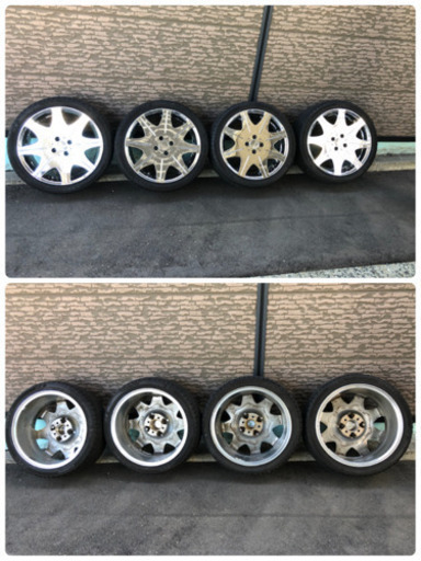 美品　レグザス　メッキ　17インチ7J バリ溝　215/40ZR17