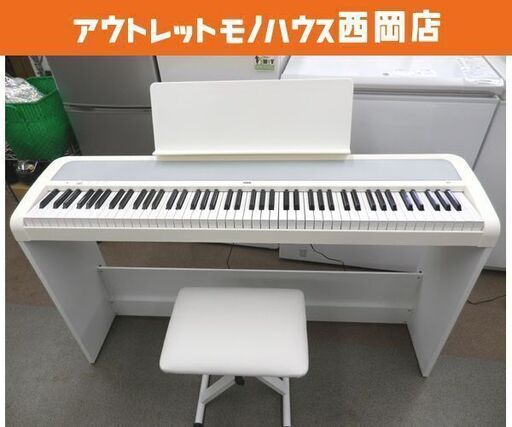美品☆KORG 電子ピアノ 2019年製 B2SP ホワイト 88鍵盤  イス・ヘッドホン付き ハンマーアクション コルグ ピアノ ピアノ　西岡店