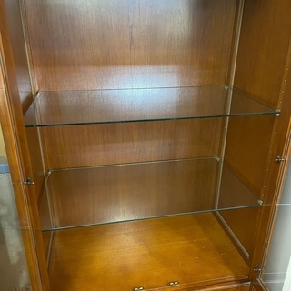 輸入家具　VAN TREIGHT 照明付　ガラスキャビネット　高級　中古の画像