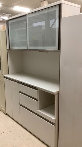 NITORI/ニトリ キッチンボード 食器棚 アルミナ140KBWH ホワイト【ユーズドユーズ名古屋天白店】 J776